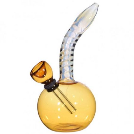 6" Spiral Tilted Fumed Mini Bong - Golden New