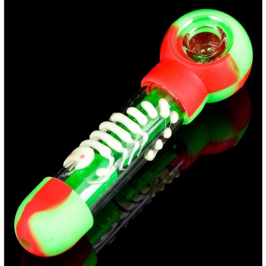 The Scorpion King - 6\" Silicone Glass Spoon Pipe - Glow In The Dark Scorpion New