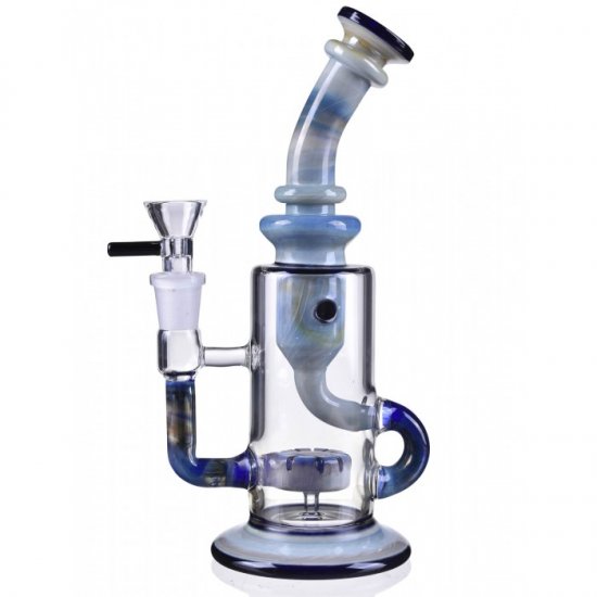 10\" Fab Egg Recycler Bong Water Pipe with 14mm Male Bowl - Aqua Blue New