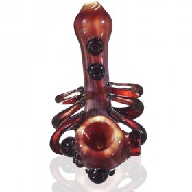 Fiery Octopus - 5" Sherlock Glass Hand pipe New