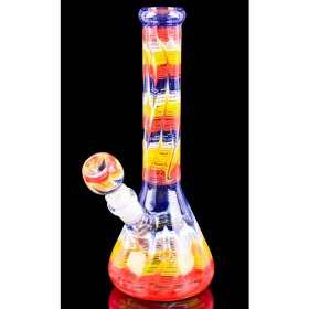 Hot Smoke - 10" Colorful Pattern Beaker Bong New