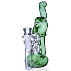 7" DNA Helix Twist Recycler - Green New