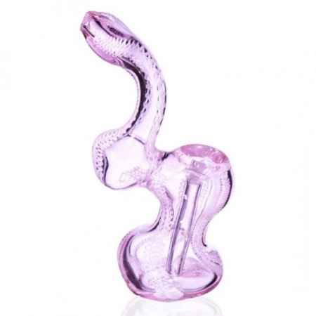 6" Twisted Art Swirled Bubbler - Tinted Pink New