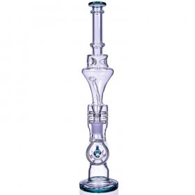 Smoker's Slide - 17" One-Arm Inline Recycler Bong Water Pipe - Teal New