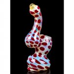 Red Snake - 7" Spotted Fumed Sherlock Bubbler New