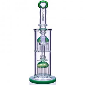 The Warrior - Bougie? Glass - 12" Dual Tree Percolator Bong New