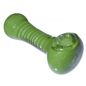 4" Twisted Spiral Hand Pipe - Olive New