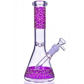 Glowing Smoke - 11" Glow In The Dark Beaker Bong - Pink New