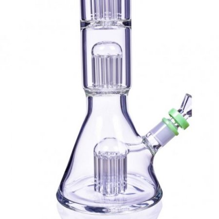 Hulk's Pipe - Cheech Glass - 19" Triple Tree Perc Beaker Base Bong - Slyme New