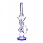 Smoking Prince - Lookah? - 17" Inline Recycler Perc Bong - Blue New