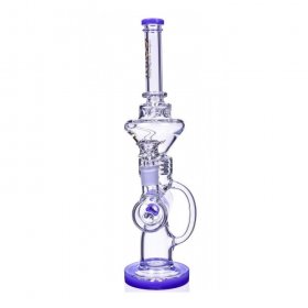 Smoking Prince - Lookah? - 17" Inline Recycler Perc Bong - Blue New