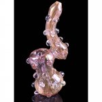 6" Golden Fumed Bubbler - Pinkish Golden Tint New