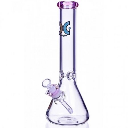 Dank Glass - 14" 7mm Thick Clear Beaker Base Bong - Pink New