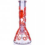 Smokeyoctopus - 13" Glow In The Dark Beaker Bong New