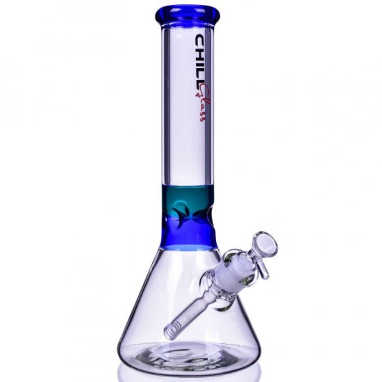 The Chimera - Chill Glass - 14\" Dual Tone Thick & Heavy Beaker Bong - Teal/Blue New