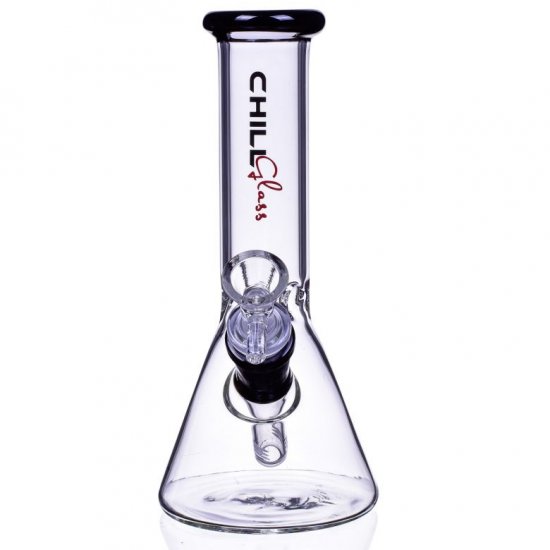 8\" ChillGlass Clear Beaker Base Bong Water Pipe - Black New