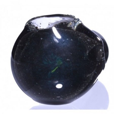 3.5" Marble Swirled Glass Spoon Hand Pipe - Smooth Black New