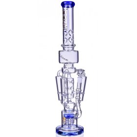 The Imperial - Lookah? - 23" Sprinkler Perc to Triple Honeycomb Chamber Bong - Ice Blue New
