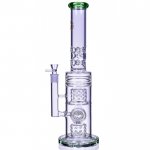 The Wicked Tower 18" Straight Swiss to Donut Perc Bong - Teal New