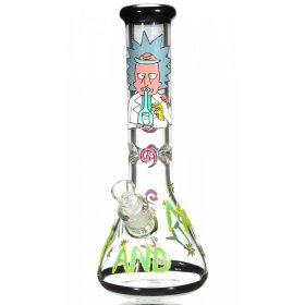 Mad Scientist Dab Rig Bong with Rick and Morty 3D Artwork New