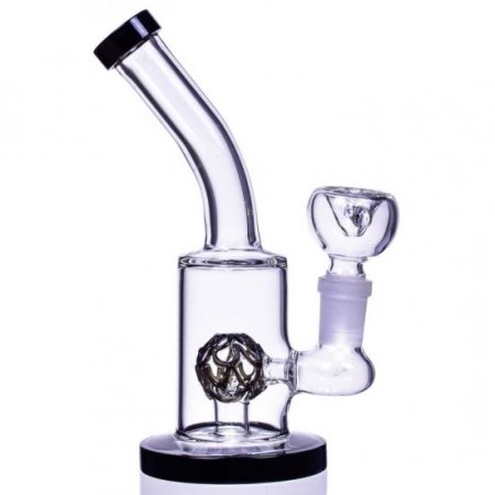 The Quaffle - 6" Tilted Design Showerhead Bong Water Pipe - Black New