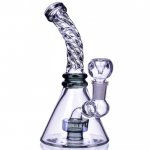 The Cyclone - 7" Twisted Neck Matrix Beaker Bong Water Pipe - Ash Black New