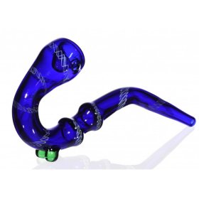7" Queen Sherlock Glass Pipe - Blue New