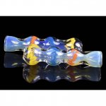 3" Bubbled Chillum Tri Color - Rasta New