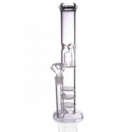 15" Triple Honeycomb Bong With Slotted Dome Perc New