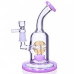 The Attraction - 7" Titled Showerdhead Perc Bong/Dab Rig - Pink New