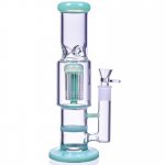 Rocket Pod - 12" Straight Tree to Honeycomb Perc Bong - Jade Green New