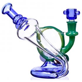 Smoke Horn - 7" Twisty Recycler Glass Bong Water Pipe New