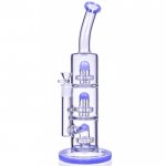 The Defender - 14" Triple Inline Showerhead Bong - American Blue New