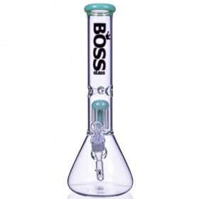 Boss Glass - 14" Single Chamber Bong 5MM Thick & Heavy - Slime Green New
