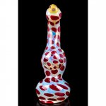 Red Snake - 7" Spotted Fumed Sherlock Bubbler New