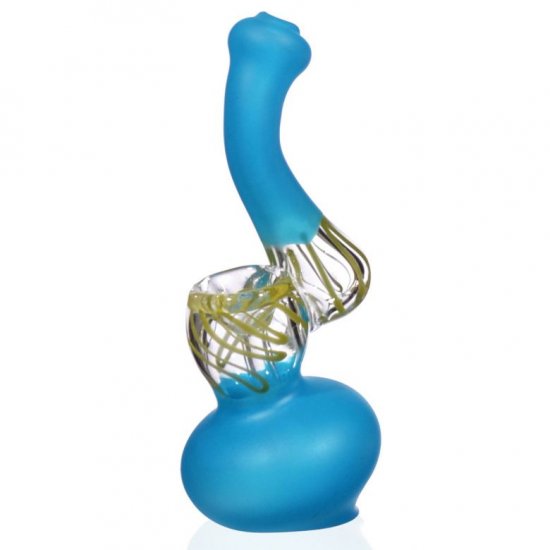 6\" Mini Frosted Bubbler Pipe - Blue New