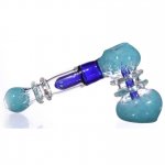 7" HAMMER BUBBLER WITH PERC - Aqua New