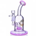 The Attraction - 7" Titled Showerdhead Perc Bong/Dab Rig - Pink New