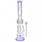 Amethyst Pipe - Lookah Premium Series Bong 20" Sprinkler Perc With Triple Barrel Connected With Single Dome New