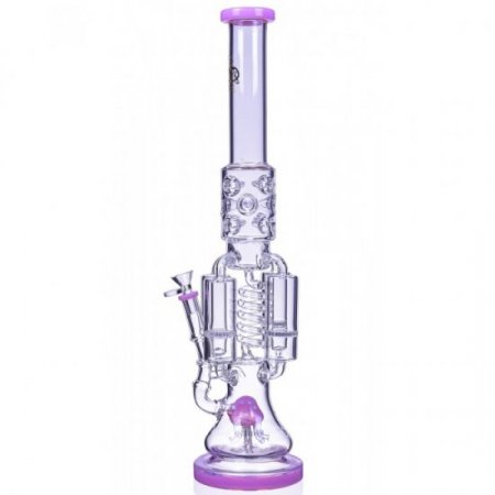 Chamber's of Secrets - SMOQ Glass - 22" Quad Honeycomb to Sprinkler Perc Bong - Pink New