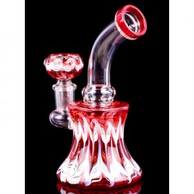 The Homing Pigeon - 8" Colorful Pattern Tilted Neck Bong New