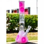 The Sun Splash - 12" Dual Dome Percolator Bong - Pink New