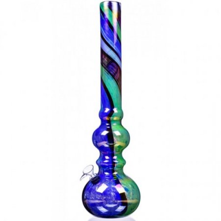 Rainbow Splash - 18" Thick Rasta Glass Bong New