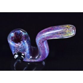 5" Fritted Striped Sherlock Glass Hand Pipe Fumed - Purple New