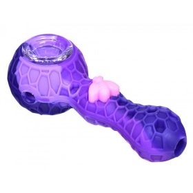 Stratus - 4" Silicone Hand Pipe With Honey Comb Design - Purple New