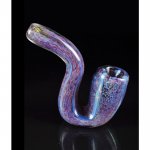 5" Fritted Striped Sherlock Glass Hand Pipe Fumed - Purple New
