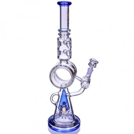 Lord Of Space Stone - Lookah? - 18" Mushroom Domed Sprinkler Perc Bong - Blue New