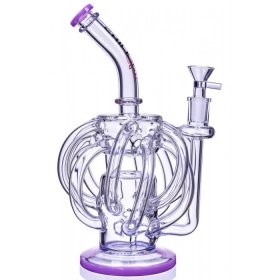 The Blizzard - ChillGlass - 10" In N Out Arm Recycler Bong - Purple New