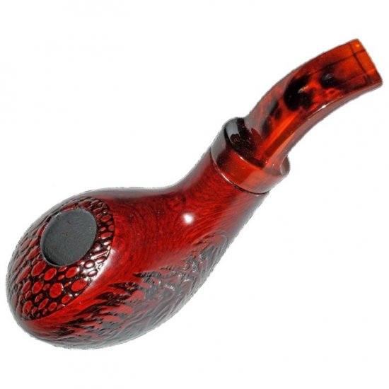 5.5\" Hand Carved Deep oblong oval Sherlock wooden pipe New
