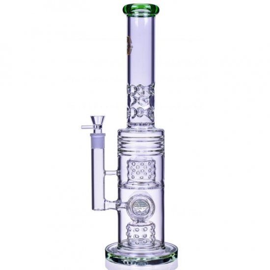 The Wicked Tower 18\" Straight Swiss to Donut Perc Bong - Teal New